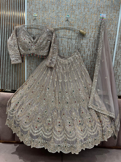 Lavender Crop Top Lehenga