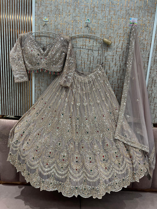 Lavender Crop Top Lehenga
