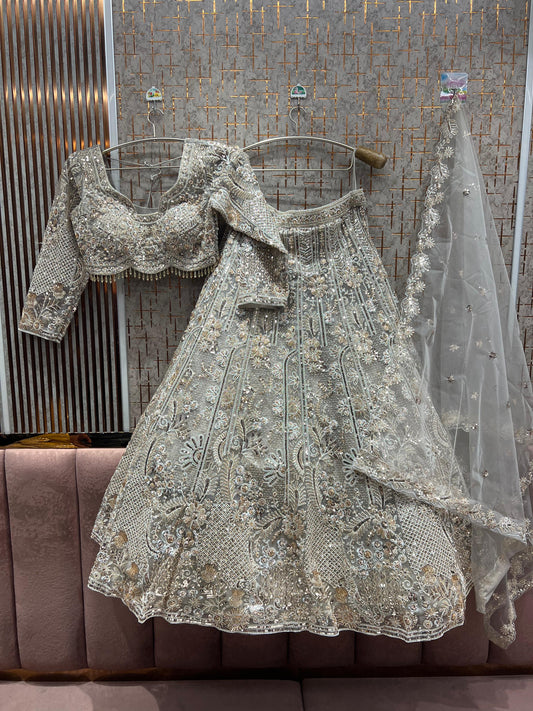 Amazing White Ready to Wear crop top Lehenga