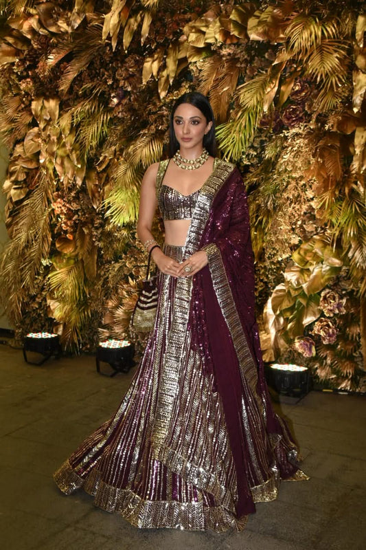 Purple kiara Advani Heavy Lehenga