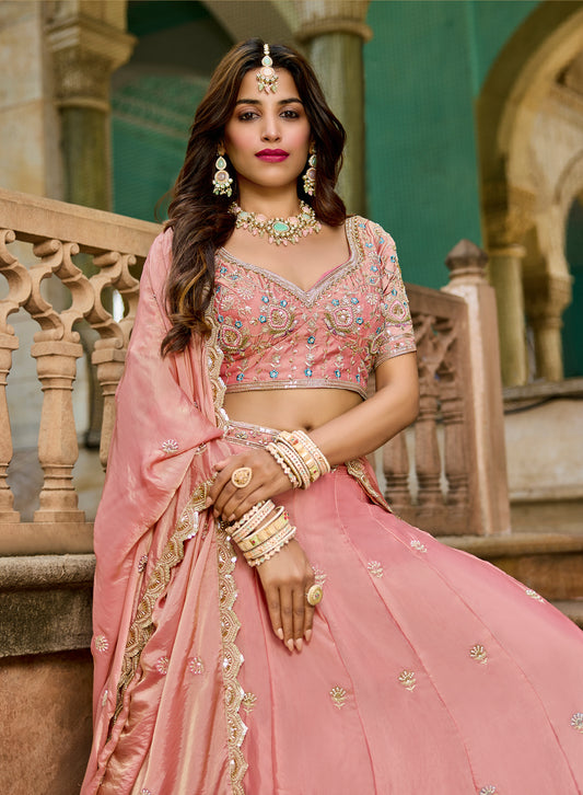 Eye Catching pink Crop top Lehenga 1228
