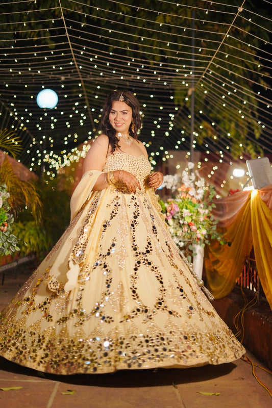 Sparkling Mirror Work Lehenga (Happy Customer)