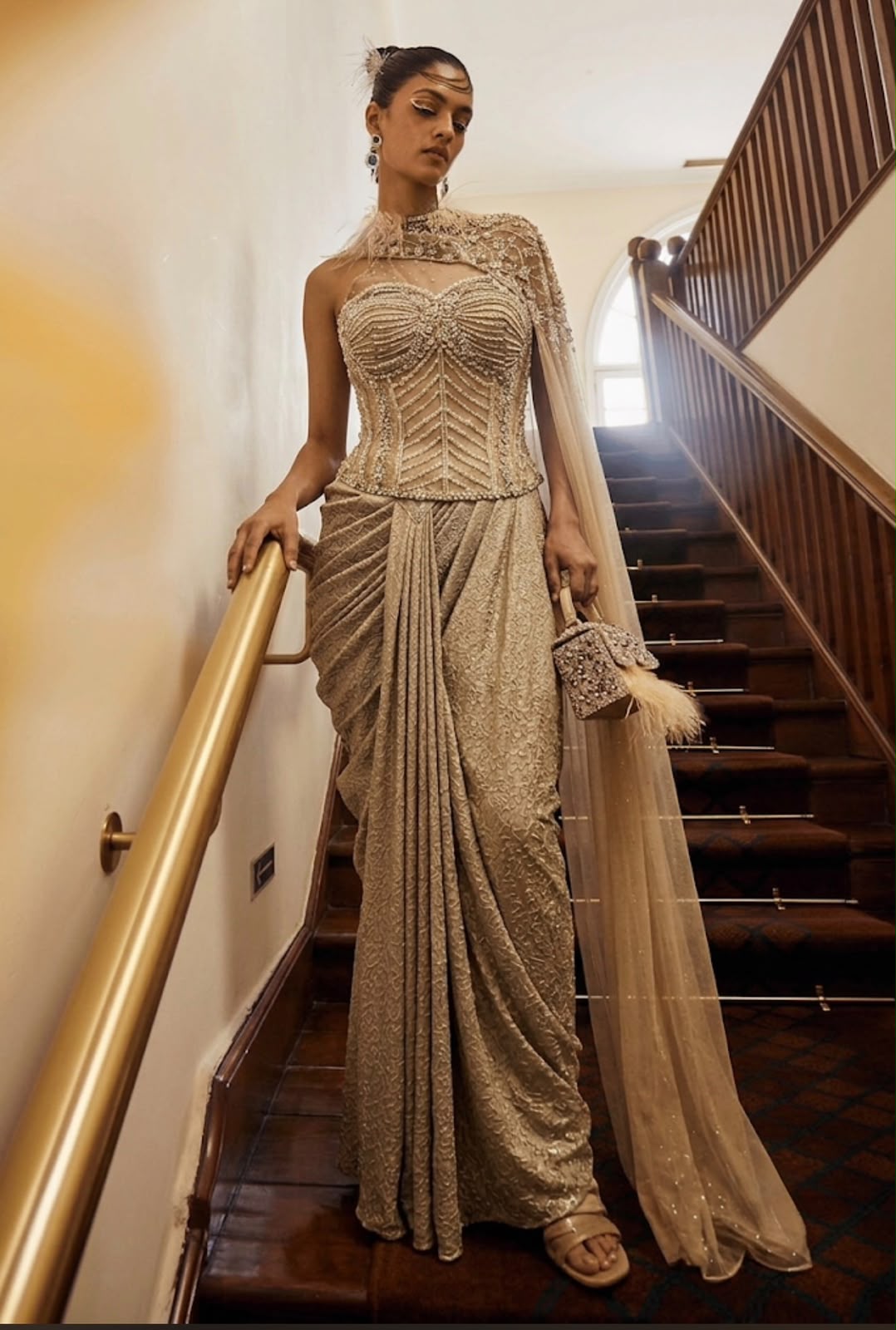 Golden Crop Top Lehenga