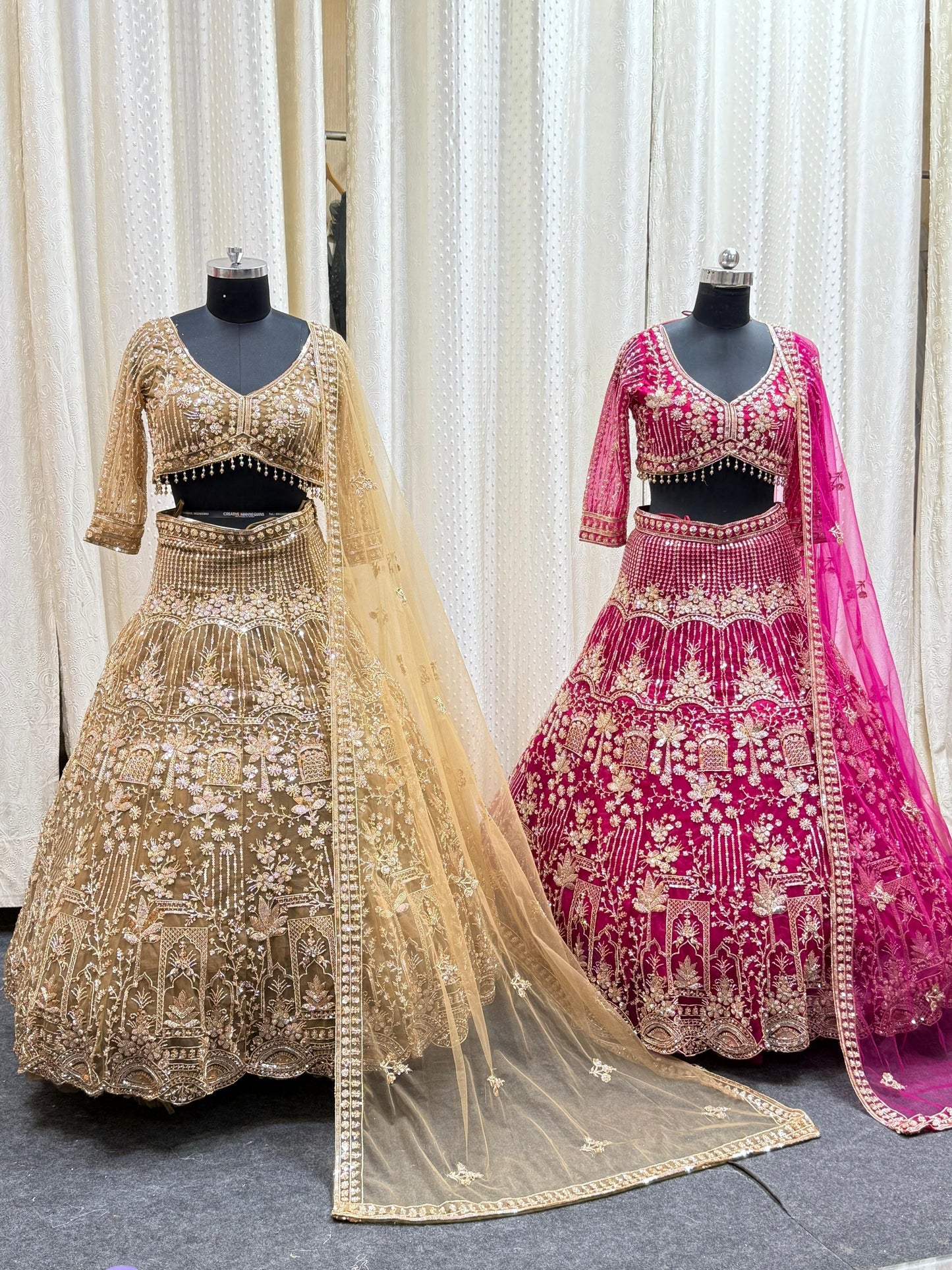 Fantastic Dark pink crop top Lehenga
