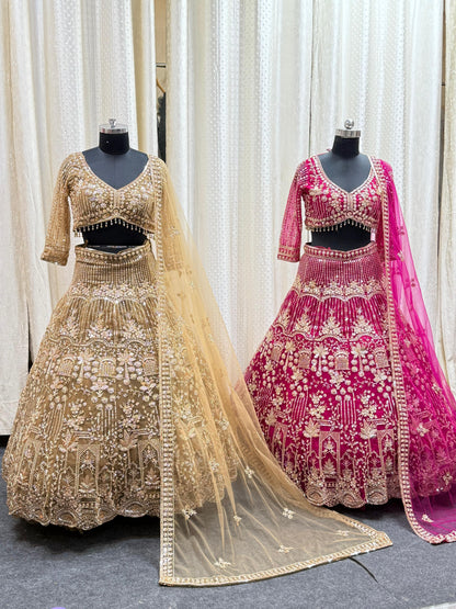 Fantastic Dark pink crop top Lehenga