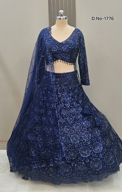 Gorgeous Cherry red on red Monotone Crop top Lehenga