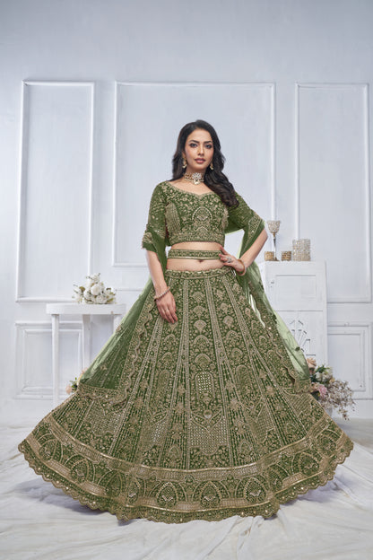 Designer green lehenga