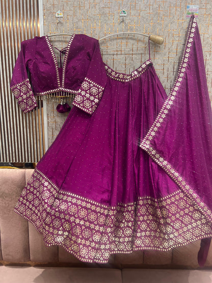 White Crop top Lehenga