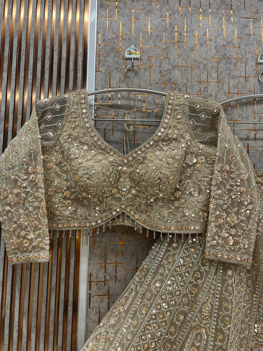 Red Crop Top Lehenga - Shopping World