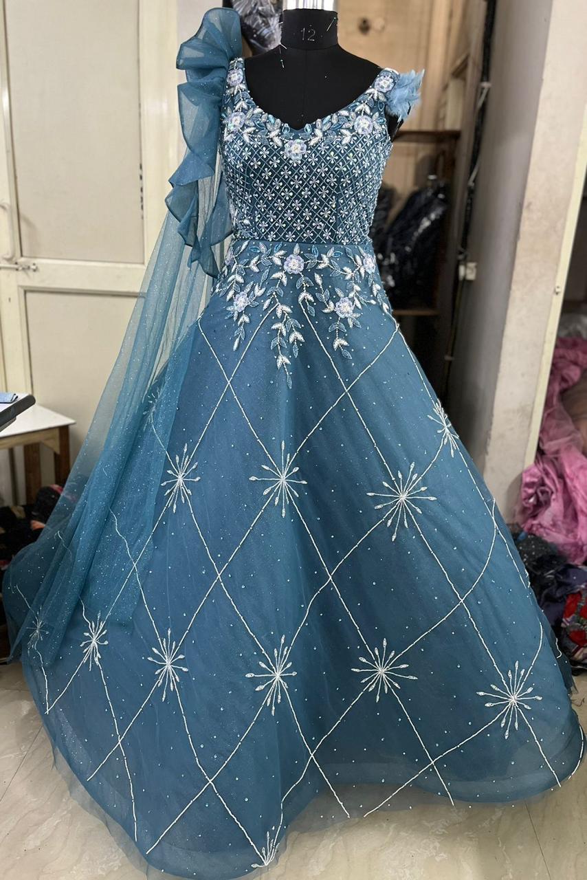 Party Wear blue gown