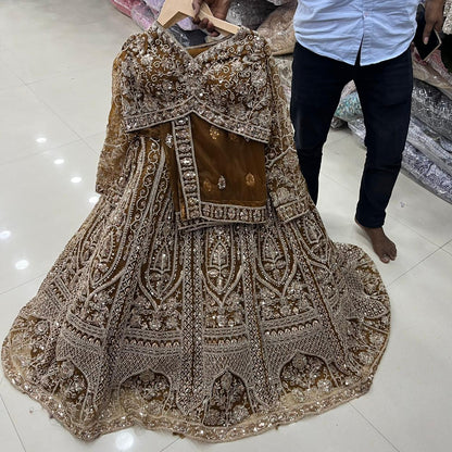 Mustard Crop Top Lehenga