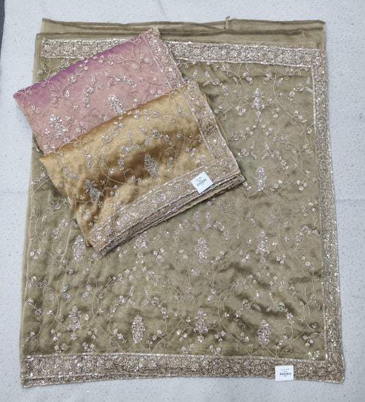Golden Pink Designer Saree
