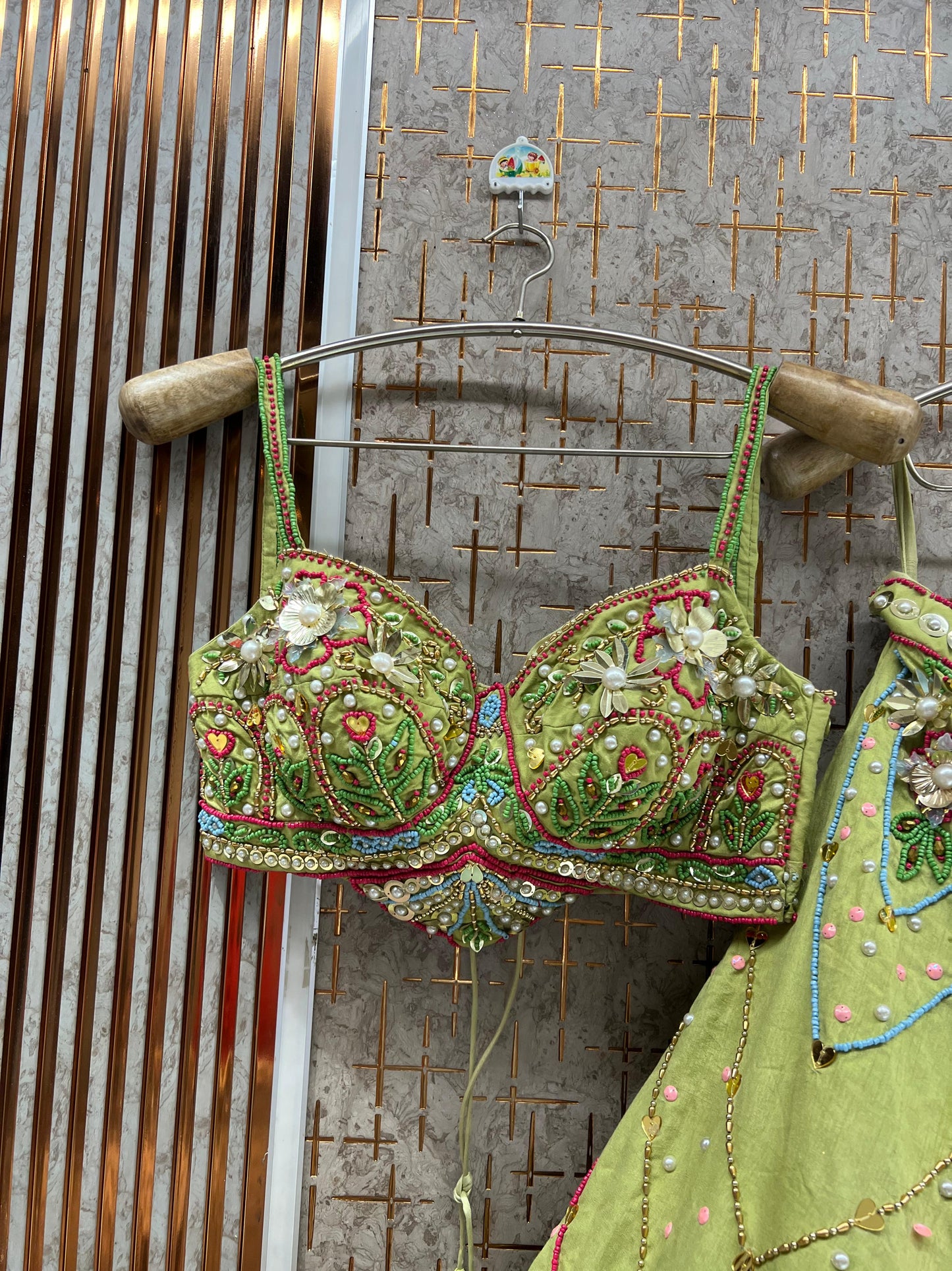 Green pdp Crop Top Lehenga