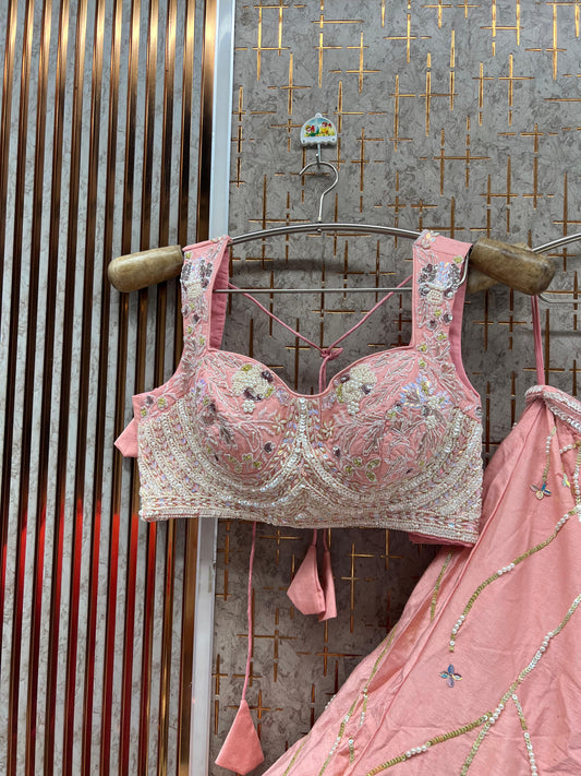Baby Pink pdp Crop Top Lehenga