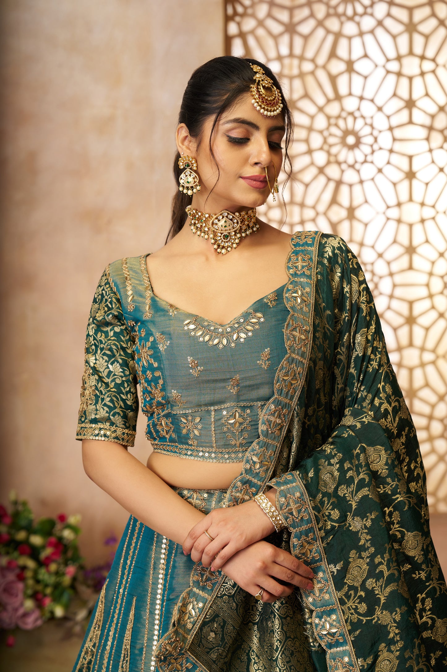 Fabulous green girlish lehenga 61