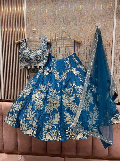 Lovely Blue crop Top Lehenga