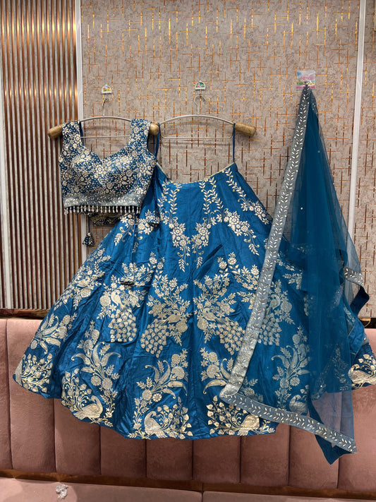 Lovely Blue crop Top Lehenga