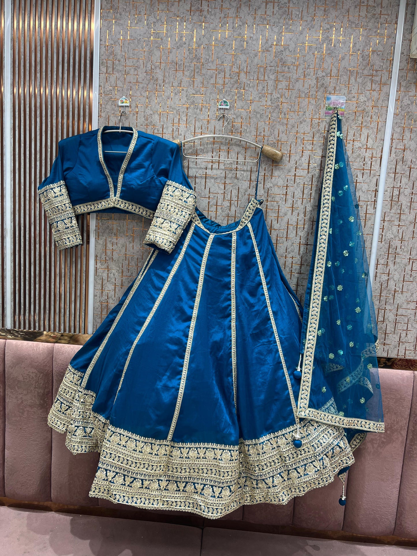 Stunning Blue crop Top Lehenga