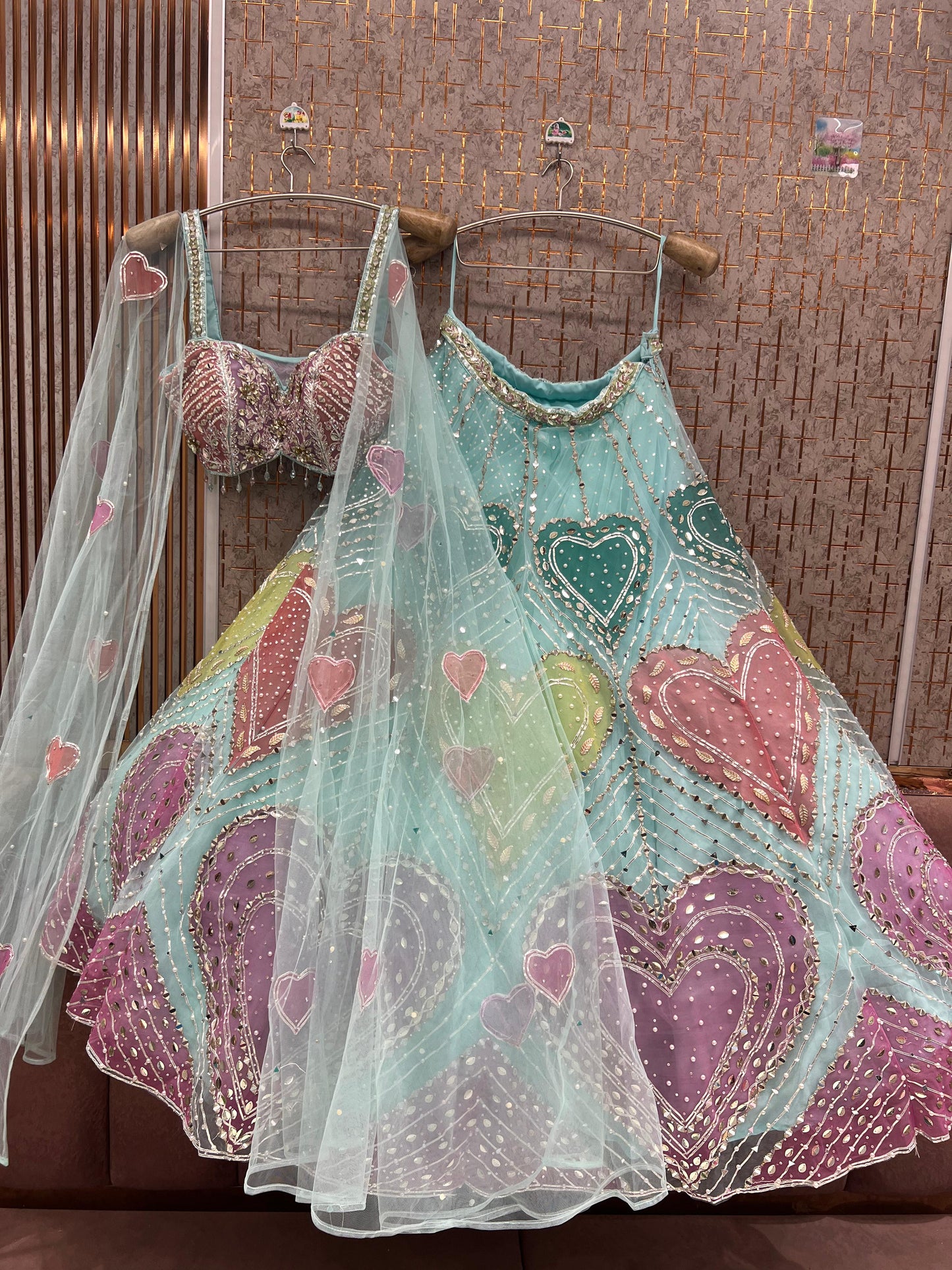 Sky Blue Pdp Crop Top Lehenga