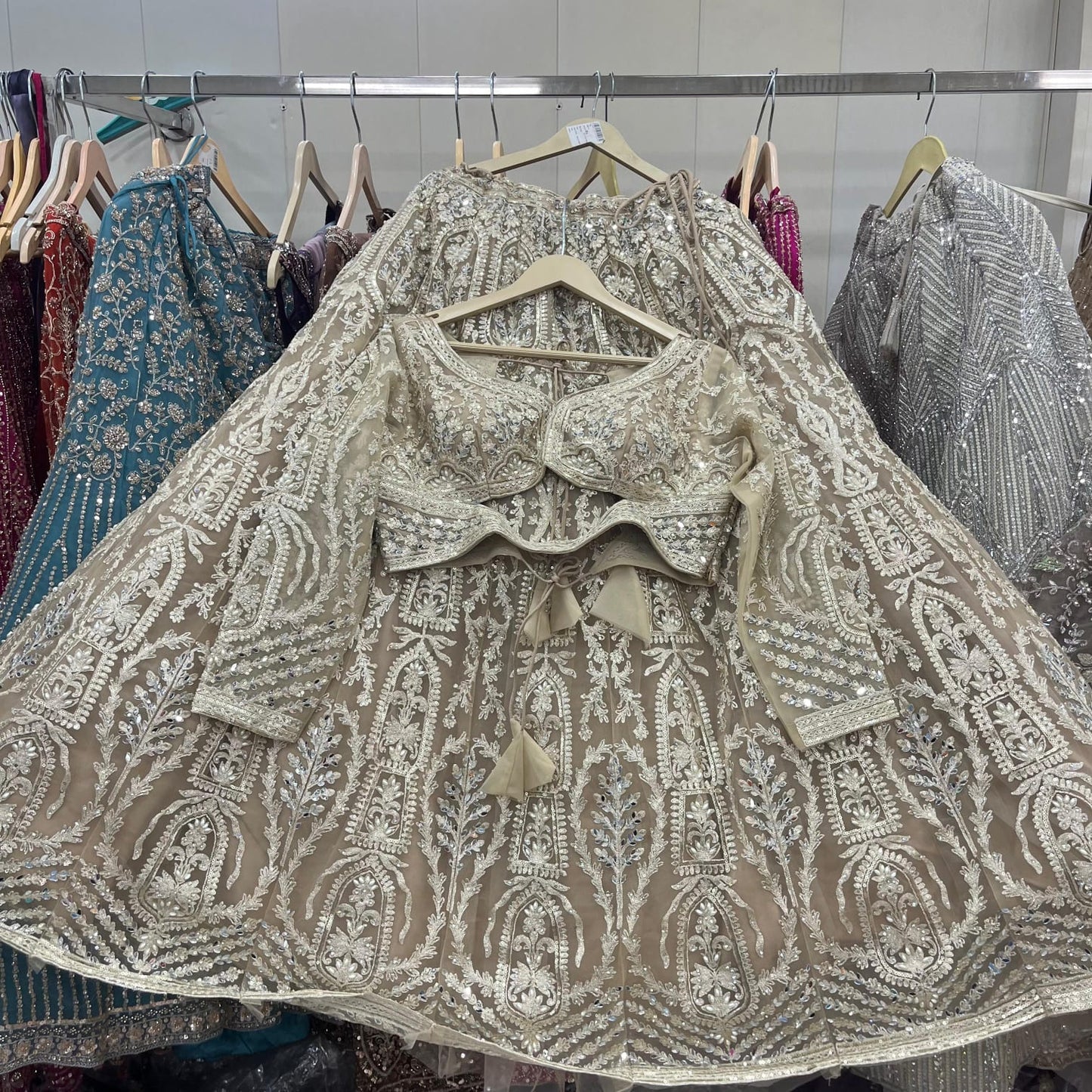 Peach Crop Top Lehenga