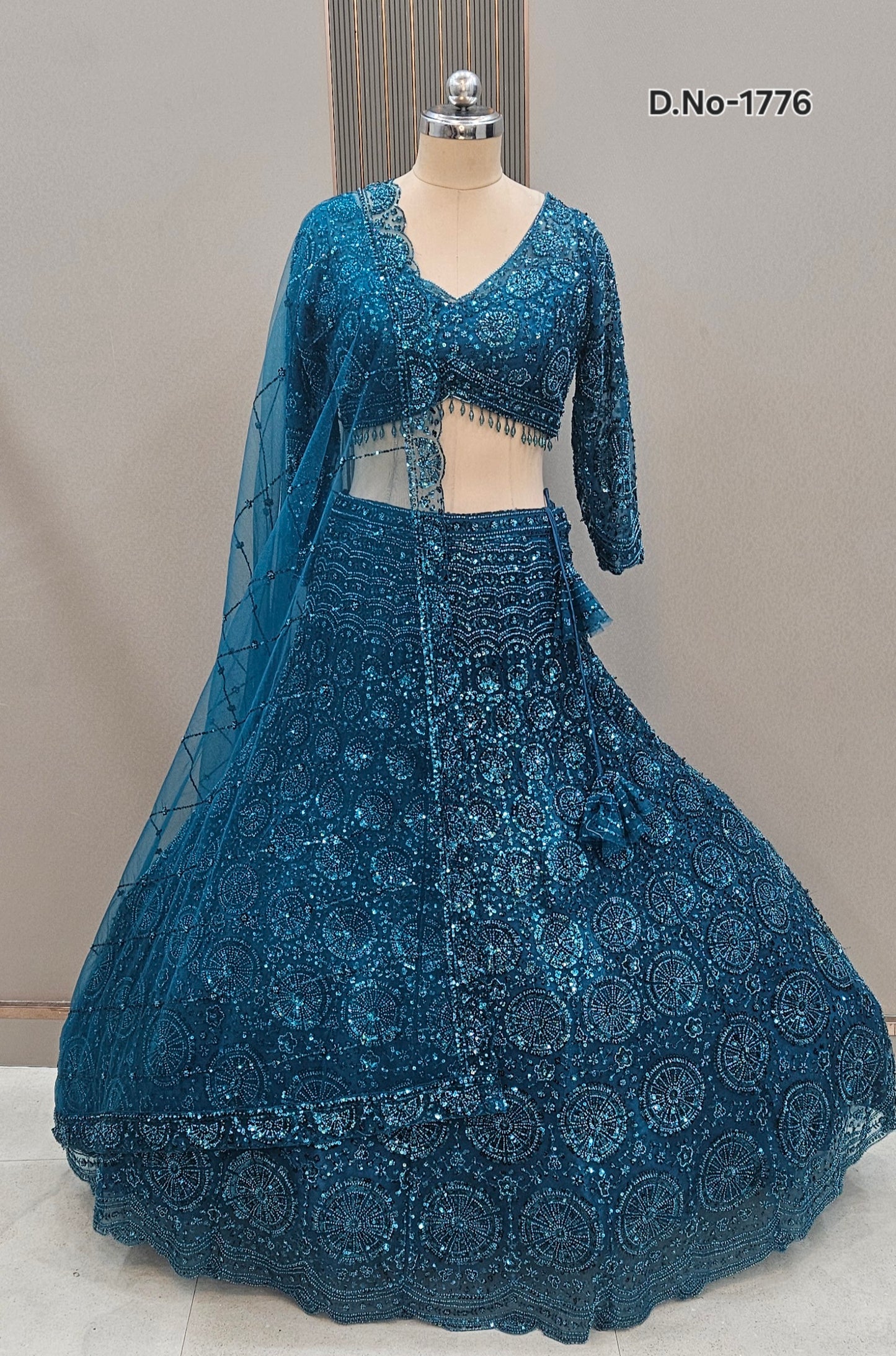 Gorgeous Cherry red on red Monotone Crop top Lehenga