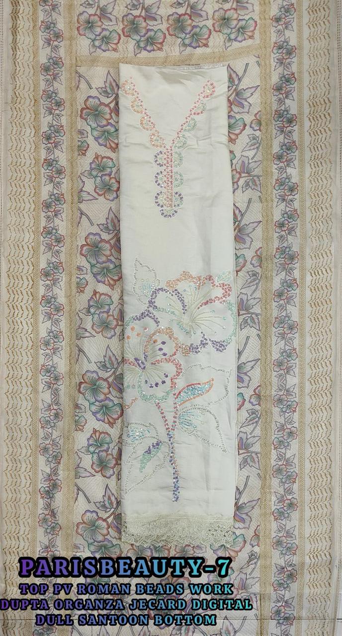 Good looking white salwar suit dress material(free size)