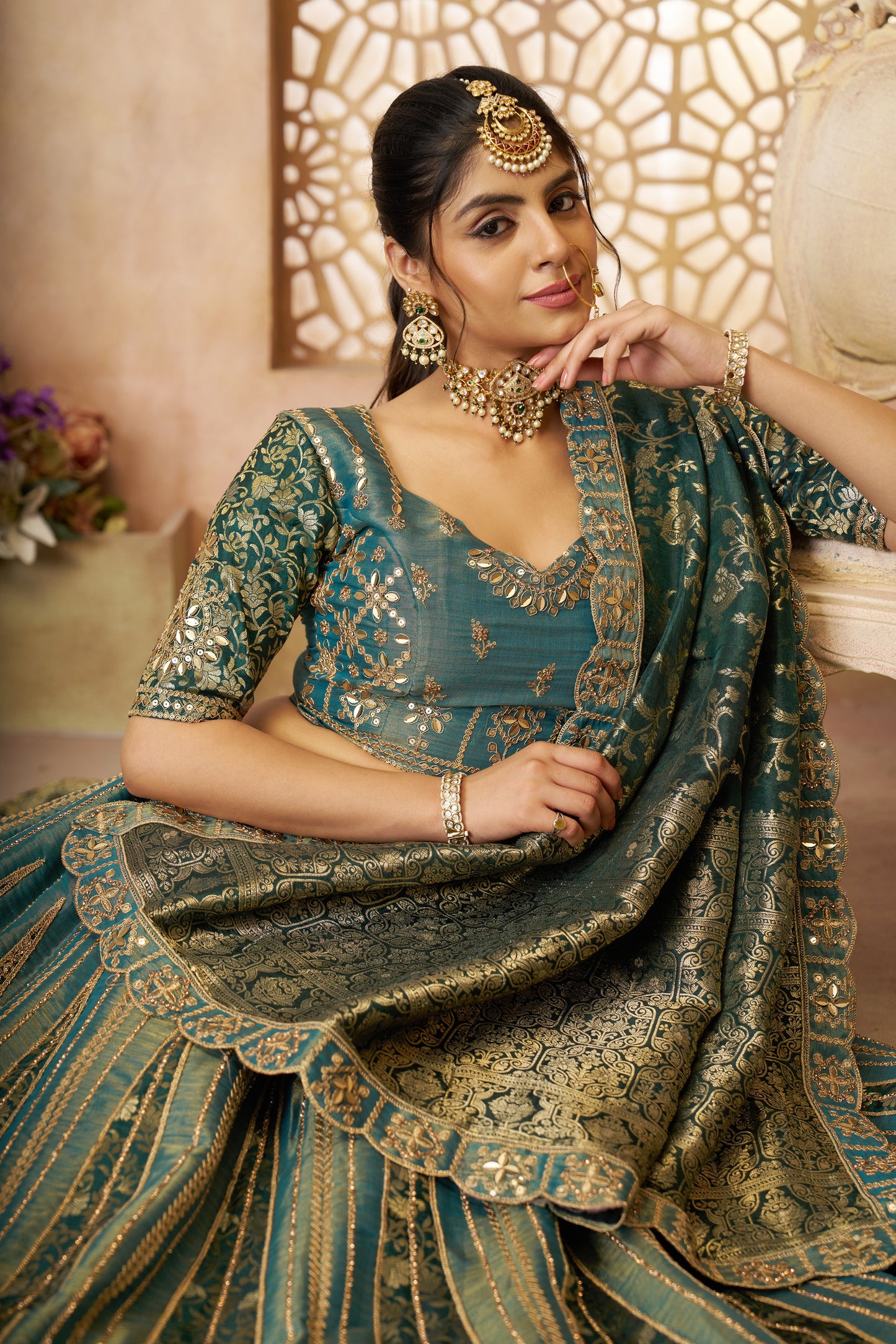 Fabulous green girlish lehenga 61