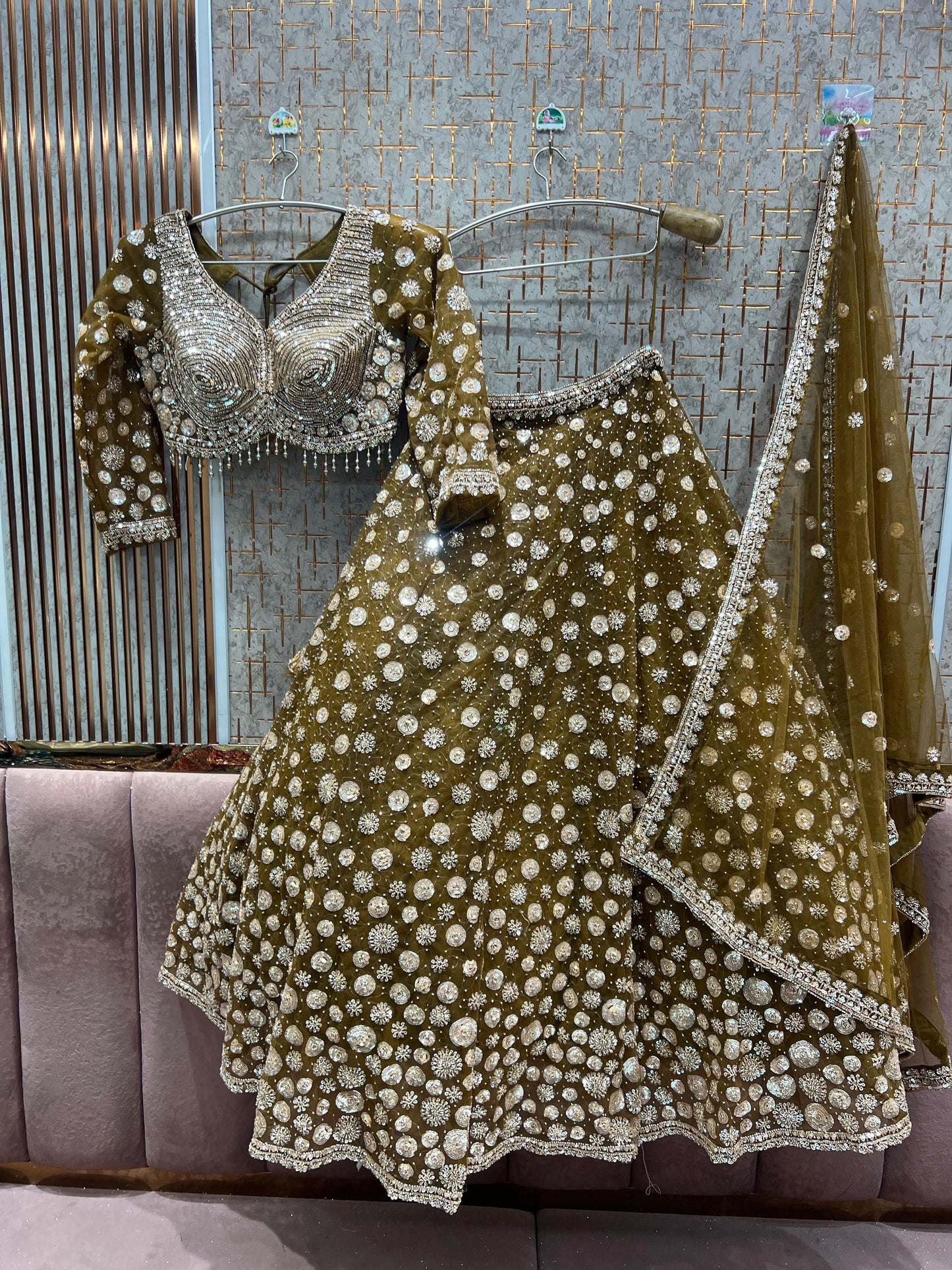 Good looking Hot pink Crop Top Lehenga