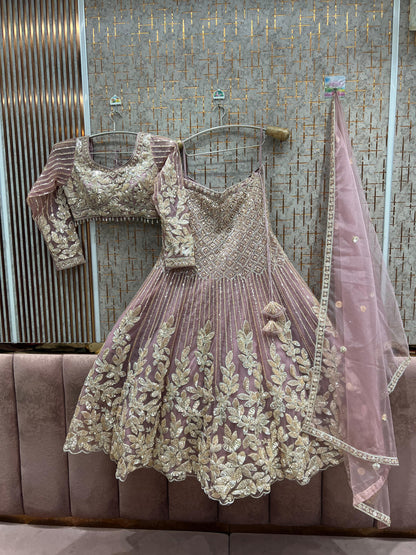 Gorgeous Brown Crop top Lehenga