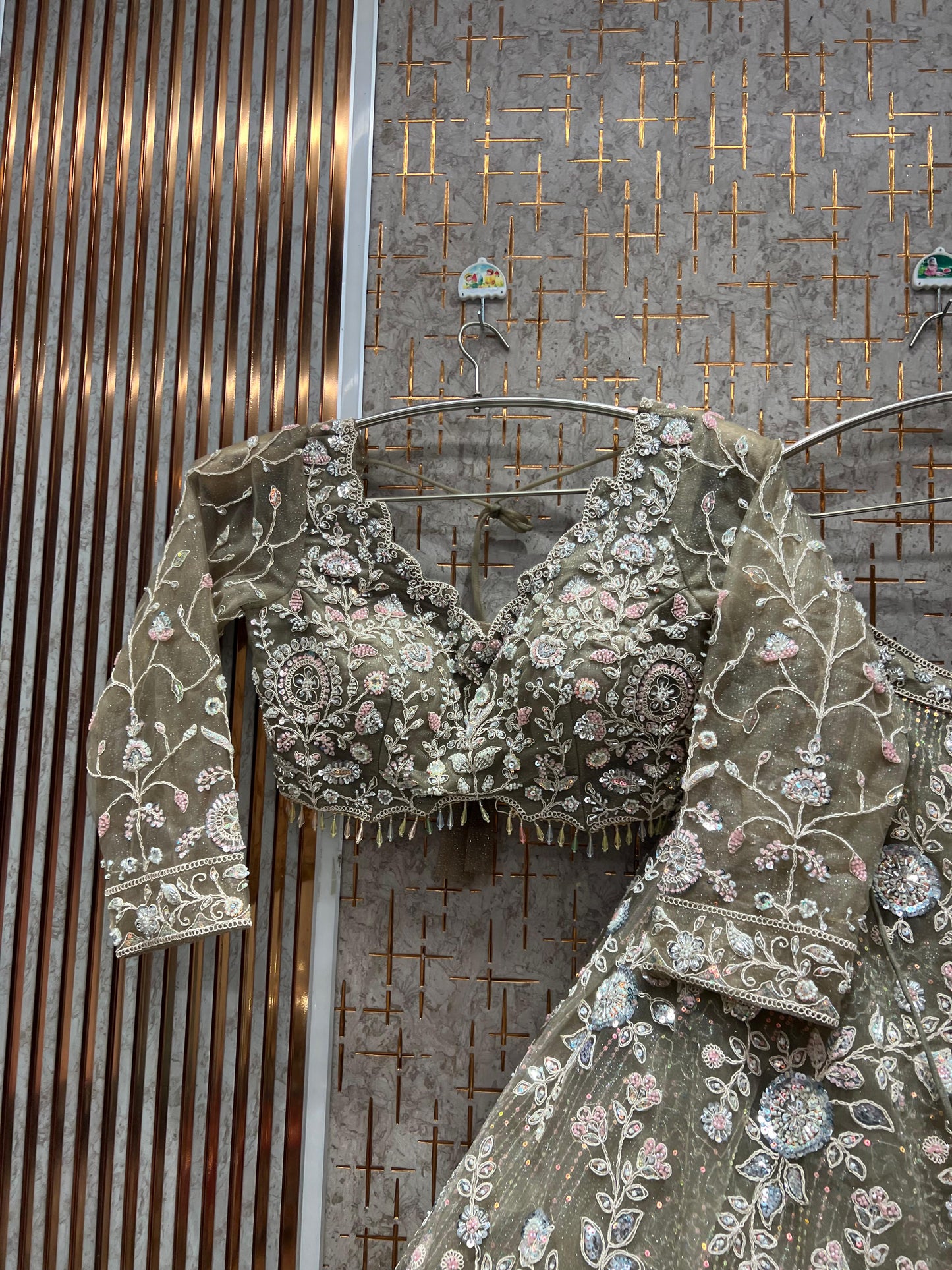 Lovely Lilac Crop Top Lehenga