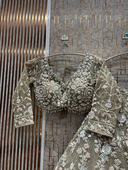 Lovely Lilac Crop Top Lehenga