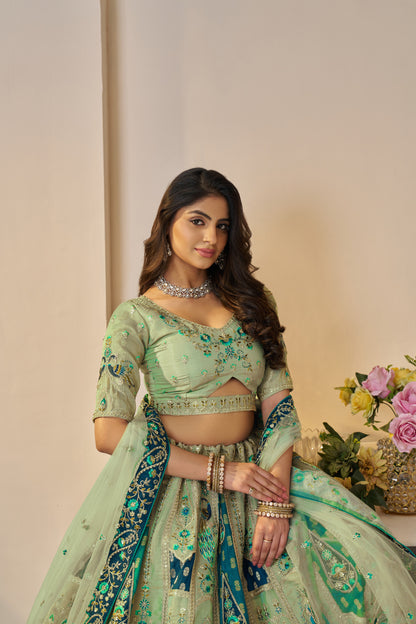 Khoobsurat green girlish lehenga 492