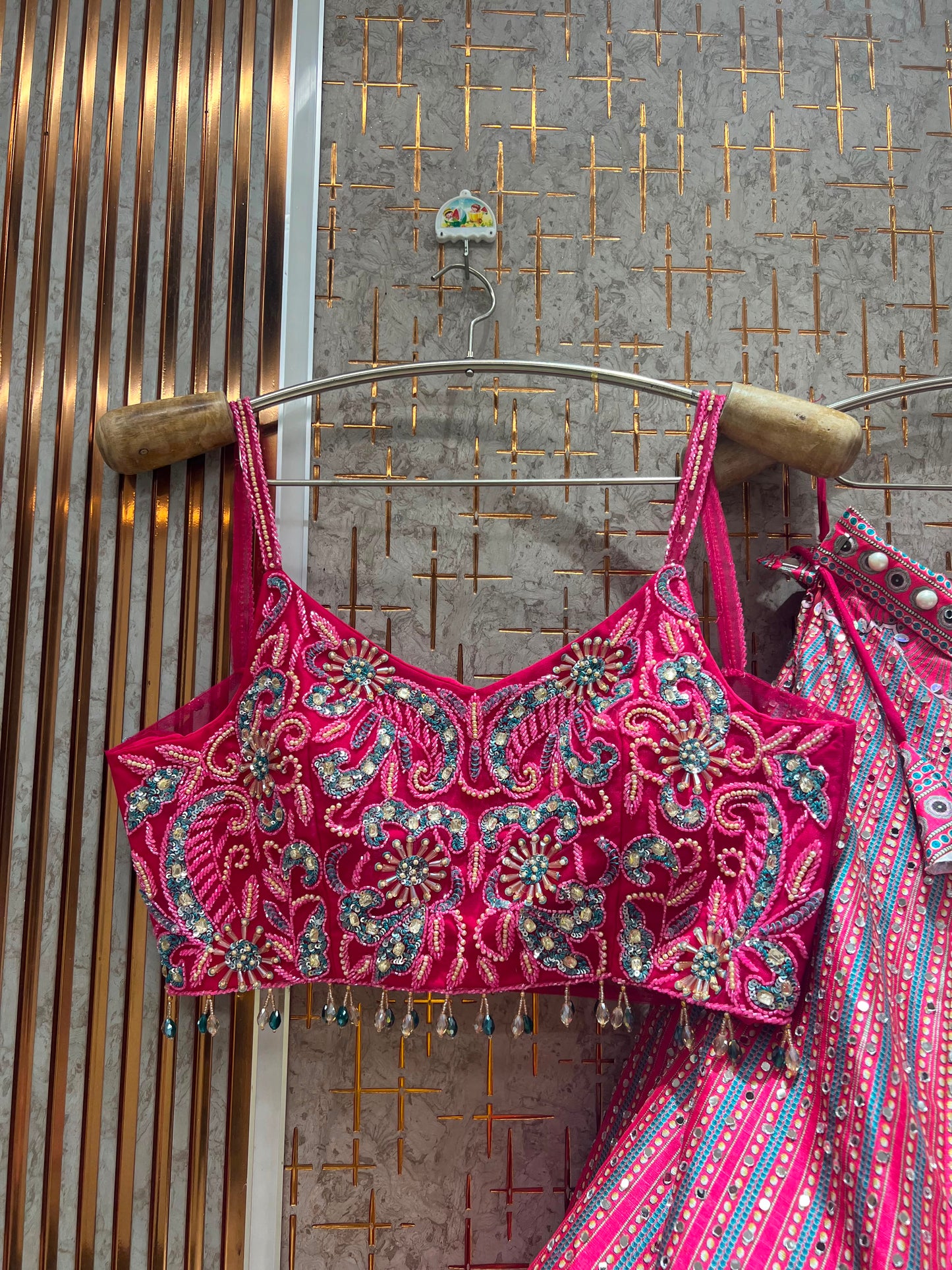 Pink Designer Pdp Crop Top Lehenga