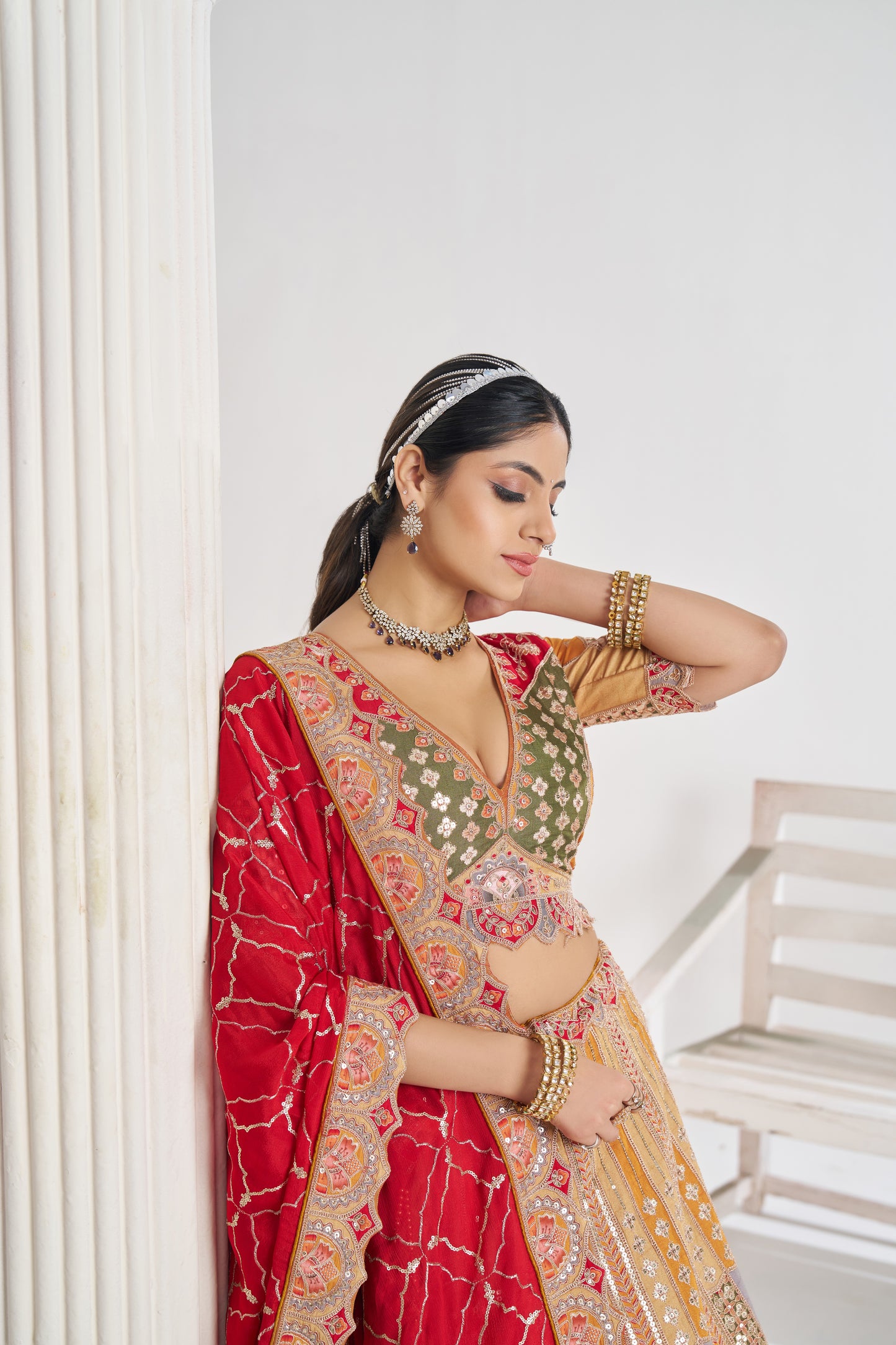 Pretty mustard girlish lehenga 128