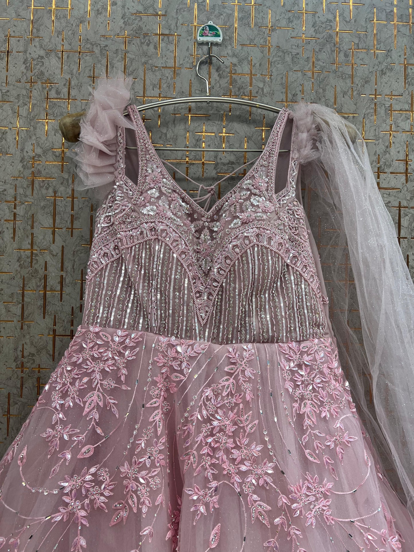 Baby Pink Heavy Handwork Gown