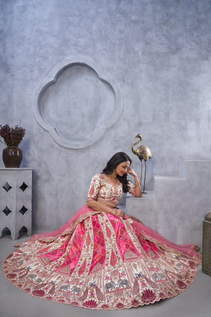Glamorous off white pink lehenga