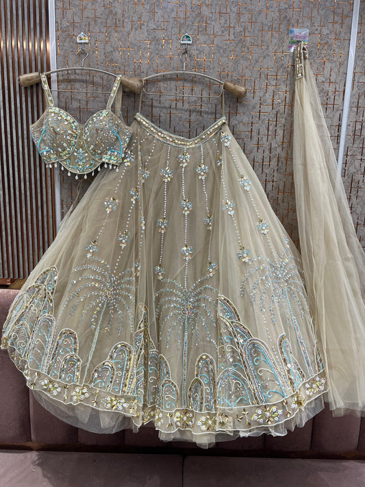 Peach Pdp Crop Top Lehenga