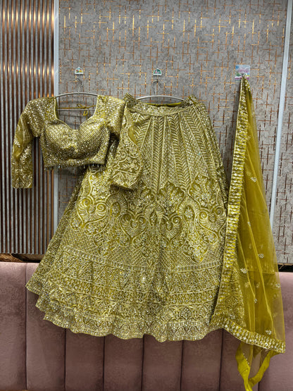 Rust Orange Crop Top Lehenga