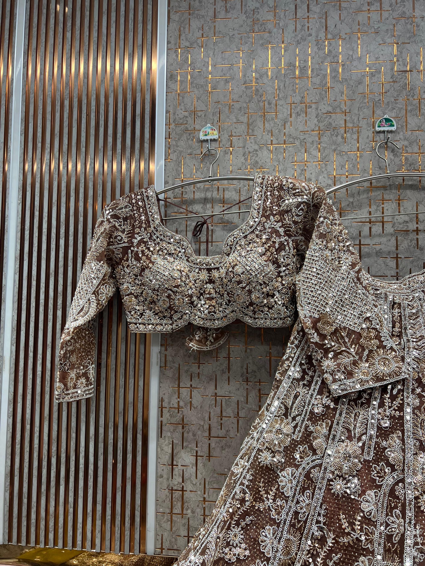 Astonishing Light Rama green Crop Top Lehenga