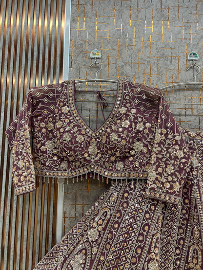 Red Crop Top Lehenga