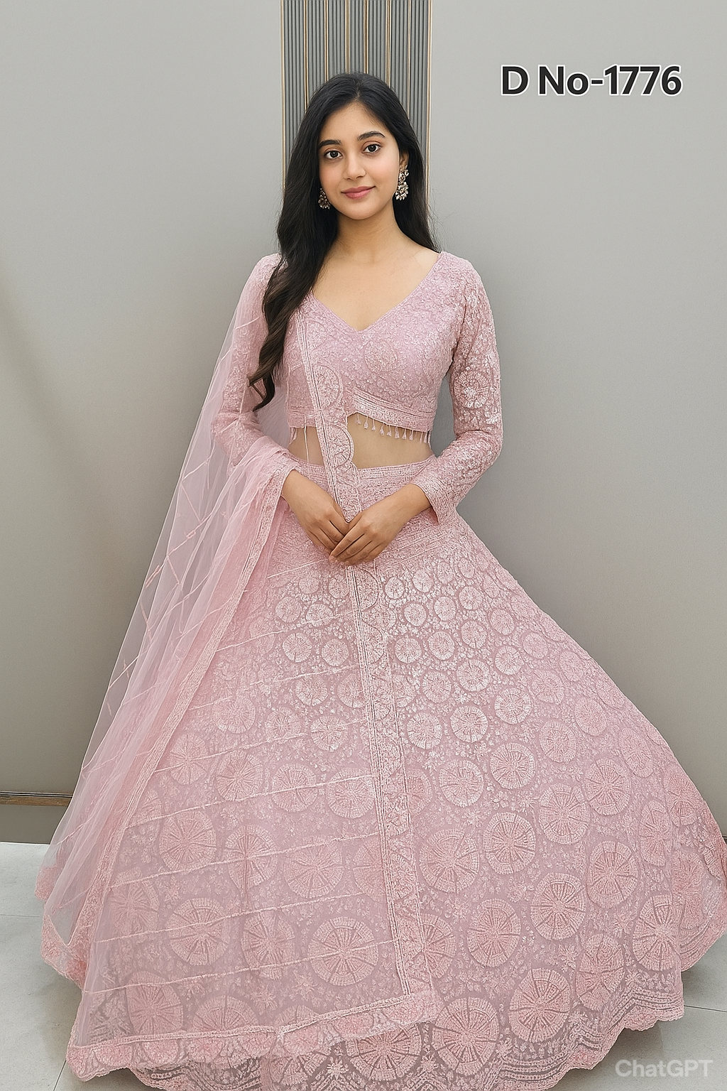 Gorgeous Cherry red on red Monotone Crop top Lehenga