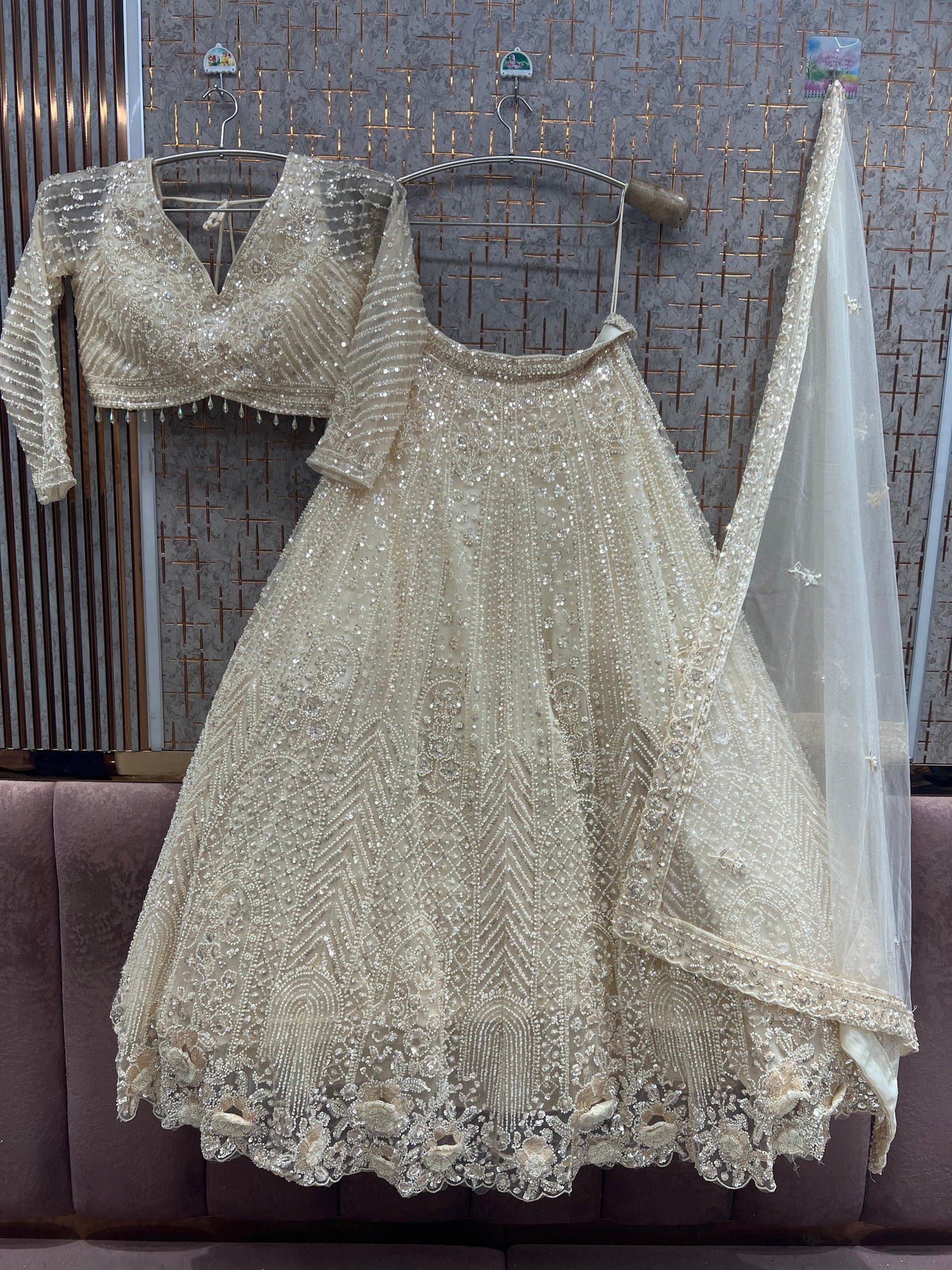 Ready to wear Monotone pink on pink crop top Lehenga - Shopping World