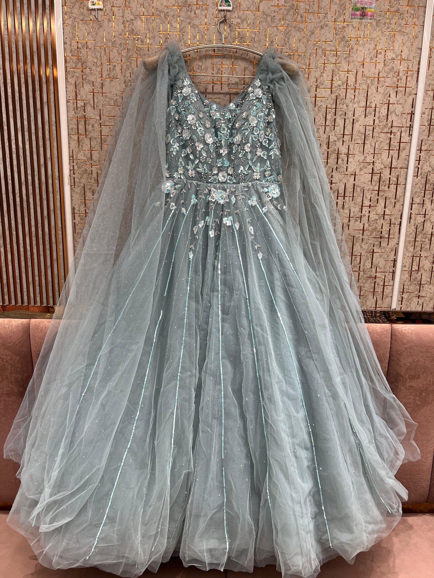 purple Heavy Handwork Gown