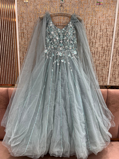 purple Heavy Handwork Gown