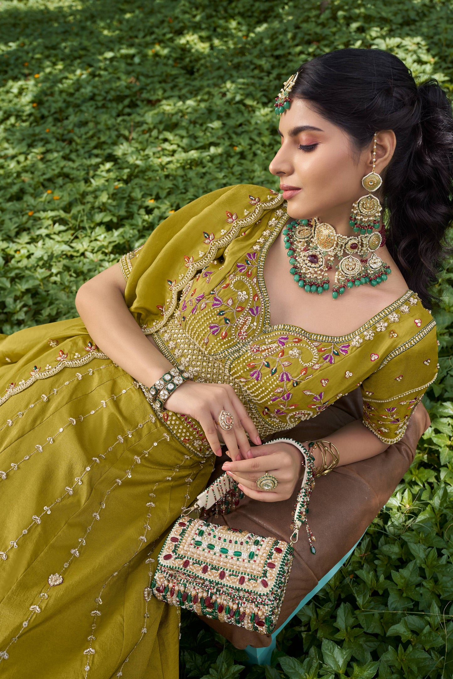 Embellished yellow haldi mehendi Lehenga 1139