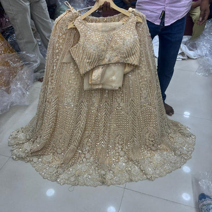 Chiku Golden crop Top Lehenga