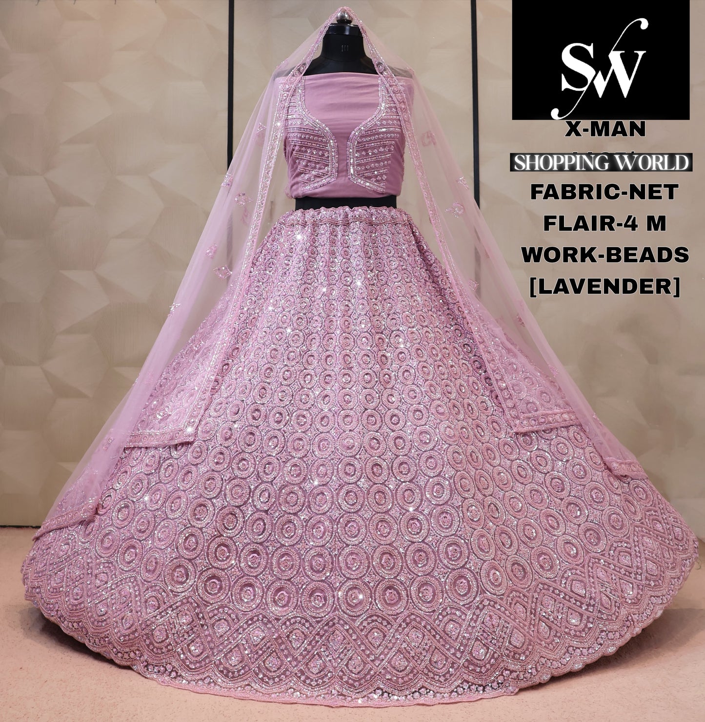 Net Chiku Golden Lehenga
