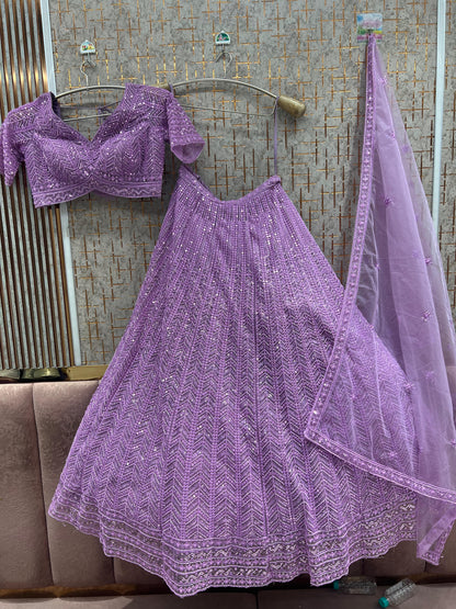 (Copy) Double Shade Ready to wear Black Blue crop top Lehenga - Shopping World