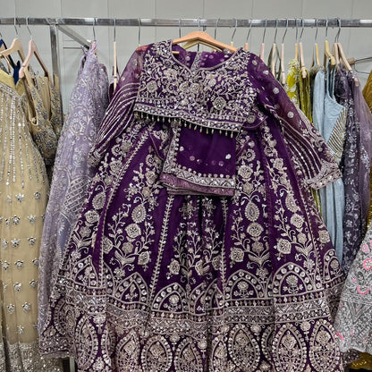 Navy Blue Crop Top Lehenga