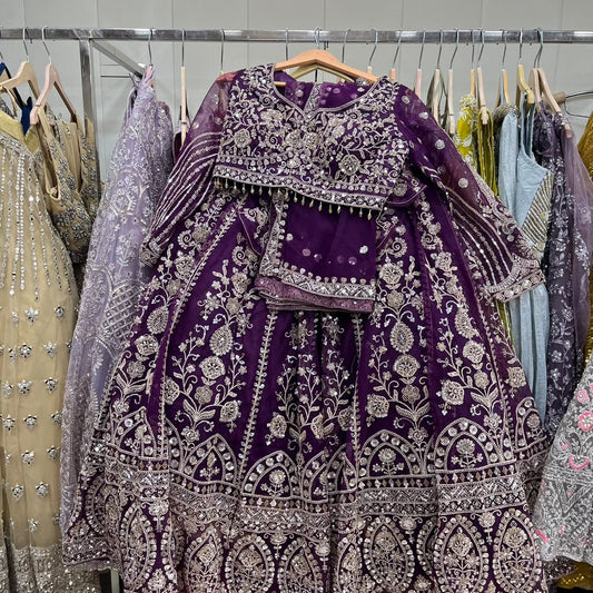 Purple Crop Top Lehenga